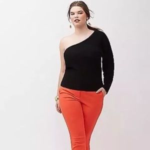 Lane Bryant Black One Shoulder L Sleeve Sweater 22